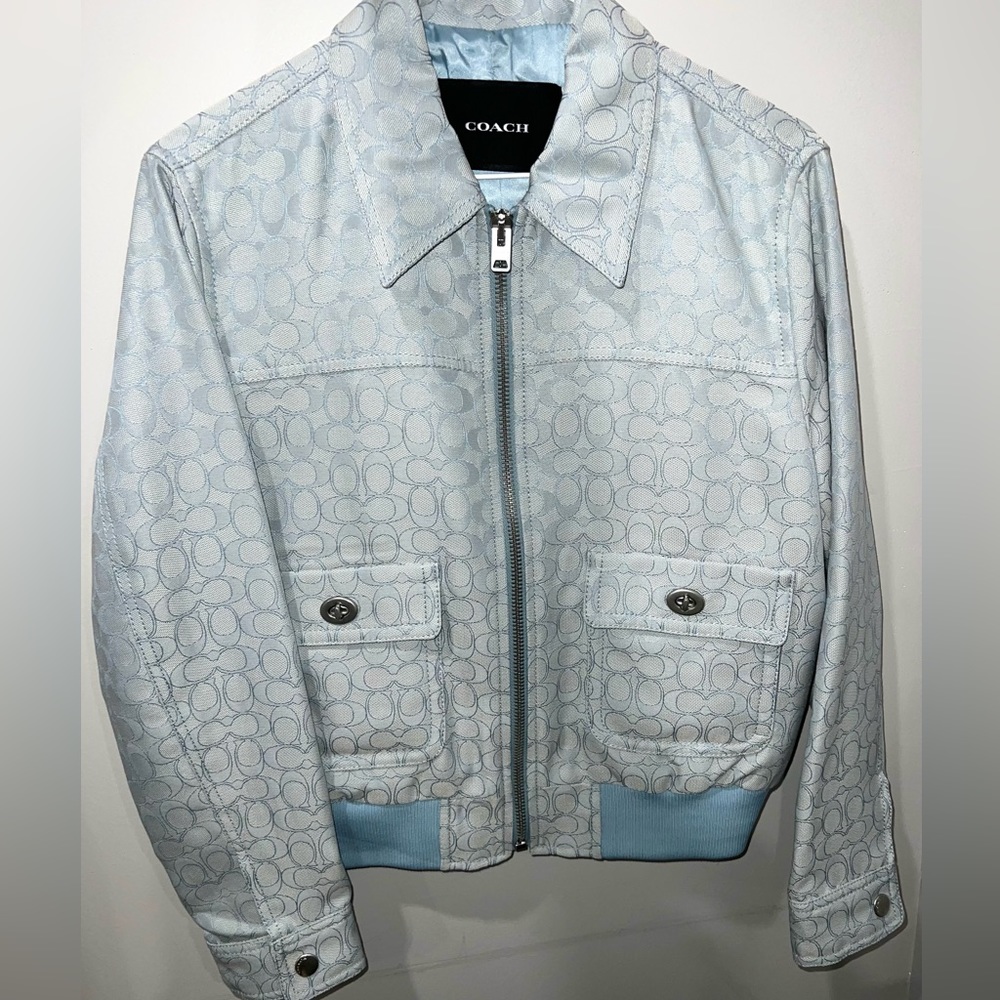 COACH JACKET BOMBER LIGHT BLUE BRAND NEW WITH ALL TAGS SIZE SMALL UNISEX